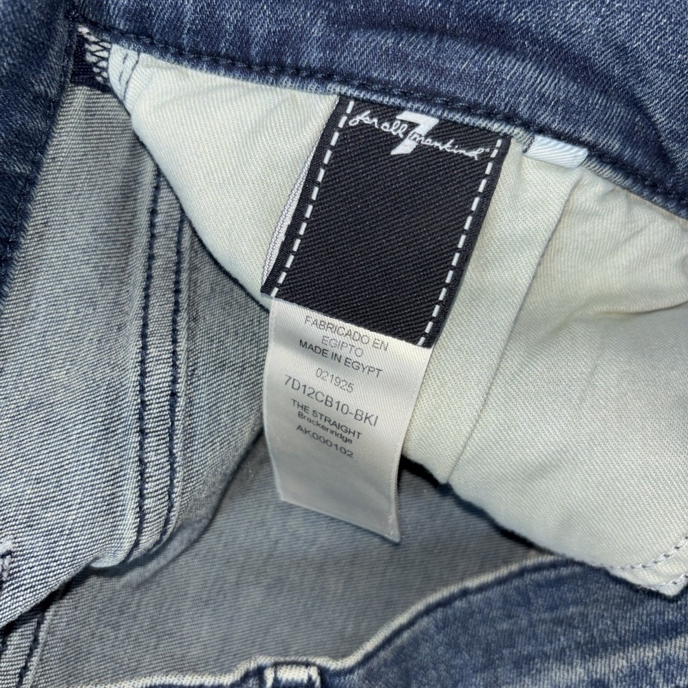 7 For All Mankind Jeans Mens 36x32 Blue The Straight Breckenridge Denim Stretch - Picture 6 of 11